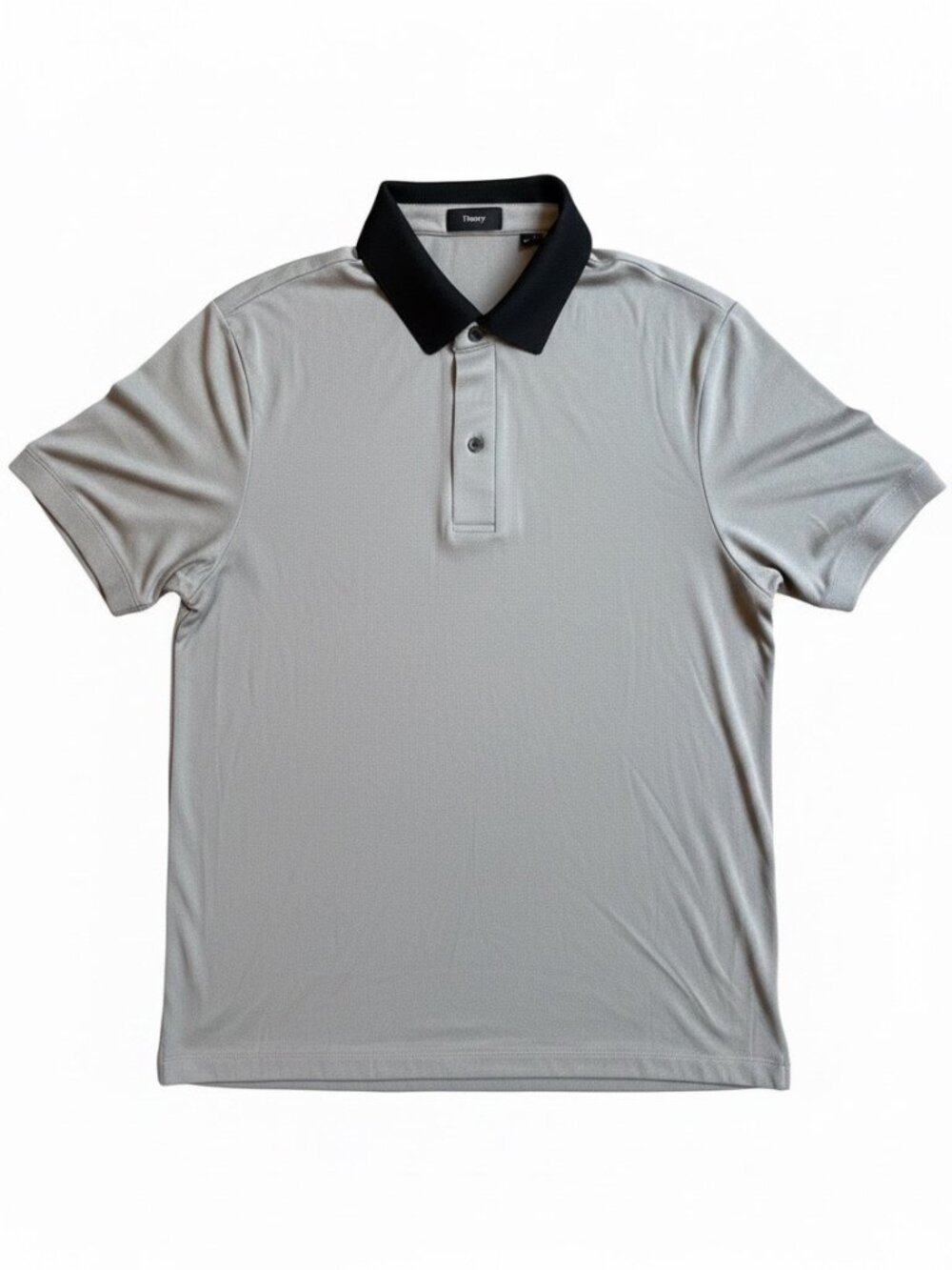 Collared Theory Short Sleeve Shirt Gray w/ Black Collar Sz XL